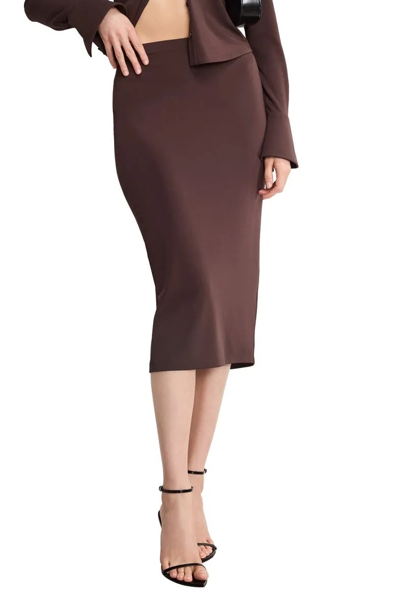 Good American, Matte Jersey Midi Pencil Skirt