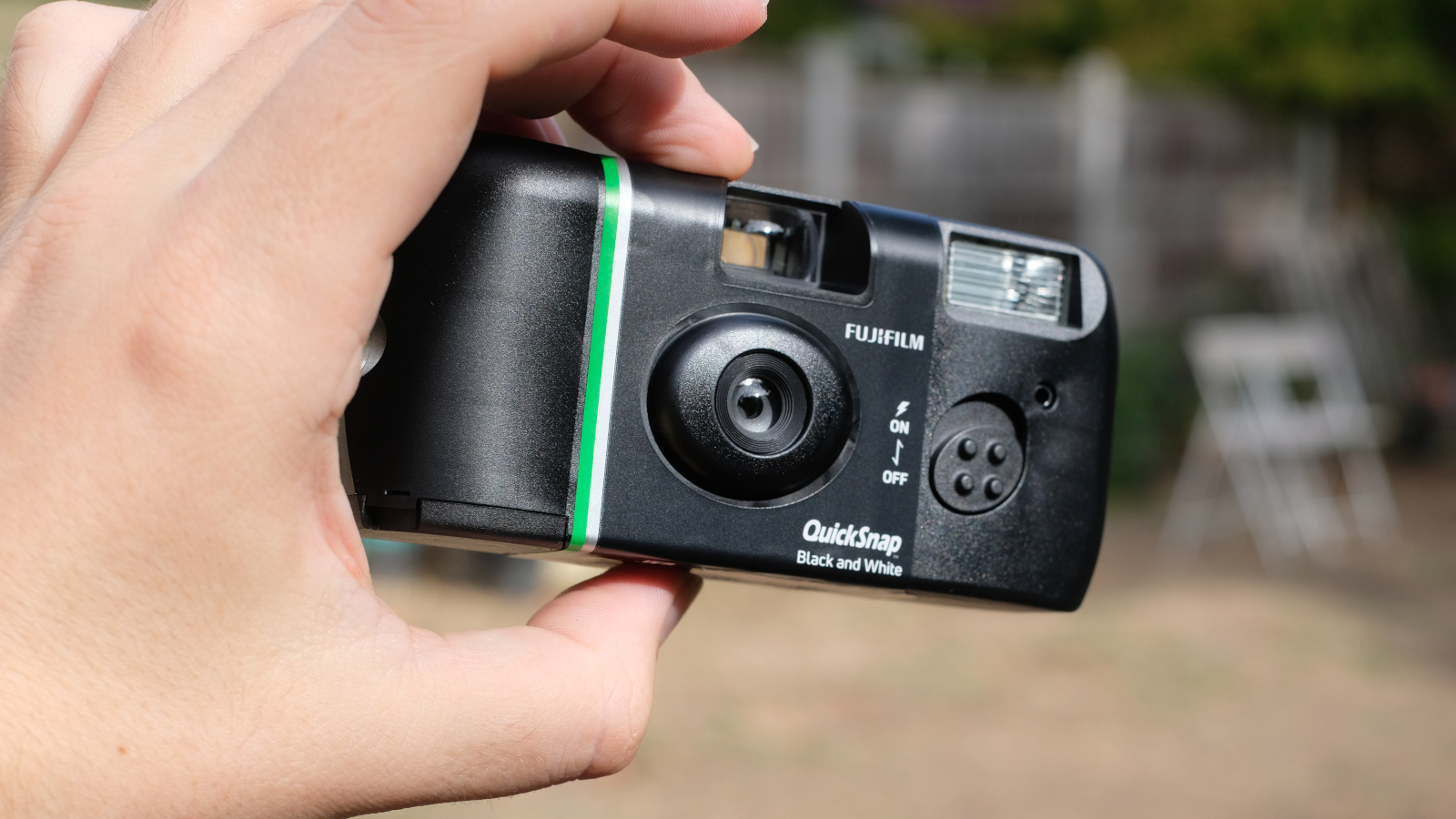 Photograph of Fujifilm QuickSnap Black and White disposable camera