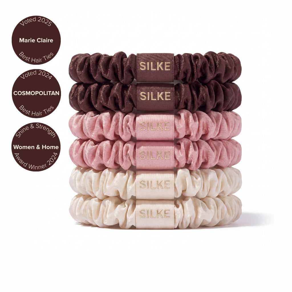 Silk Hair Ties - Mocha Blush