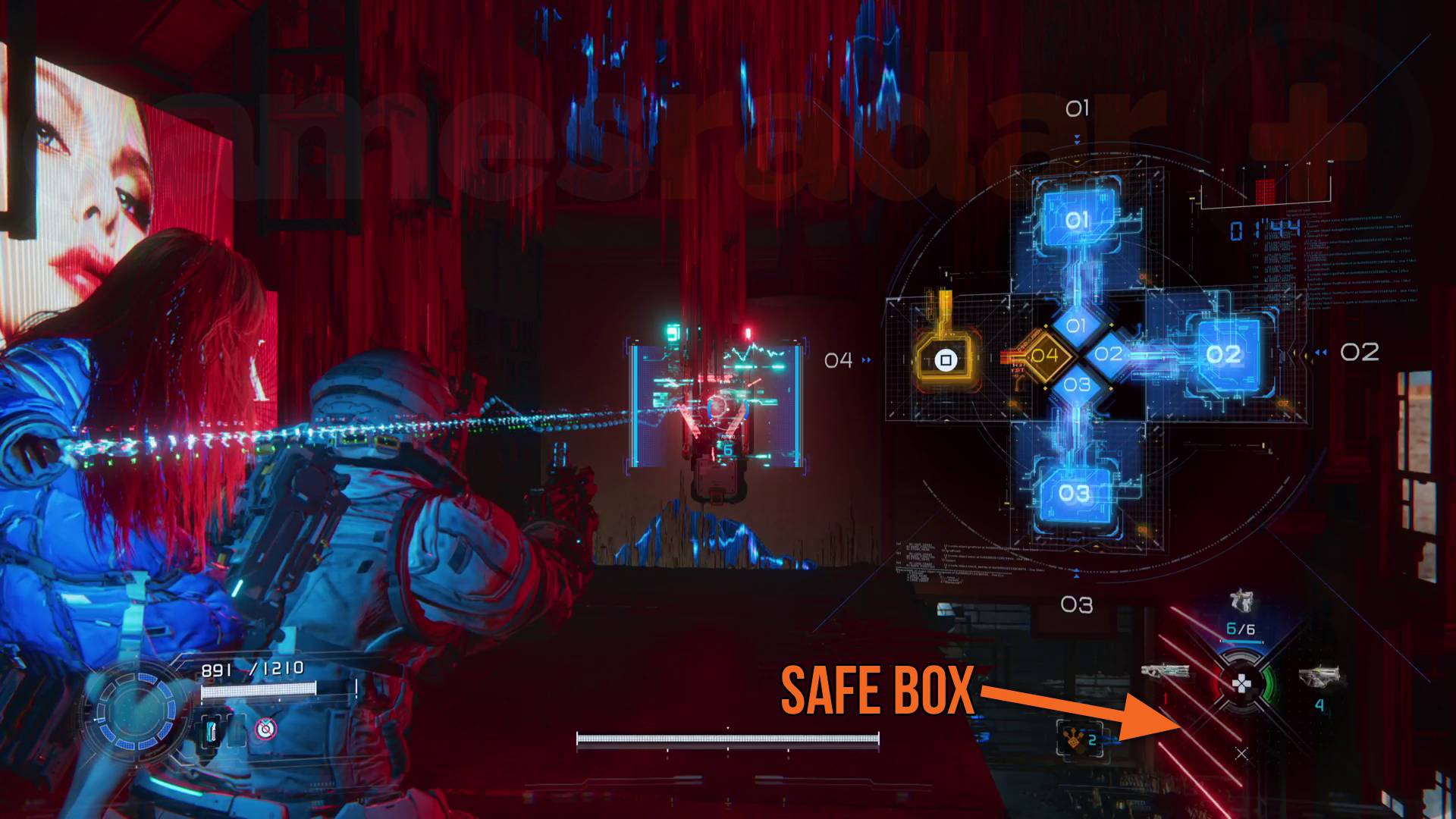 Pragmata MPA collectibles shopping district hacking switch for red lasers