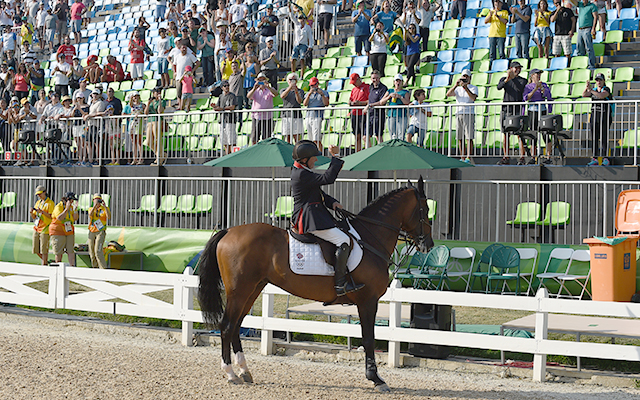 Nick Skelton GBR riding Big Star in the Individual Final of the Show Jumping Competition at the Olympic Equestrian Centre in Deodoro near Rio, Brazil on 19th August 2016