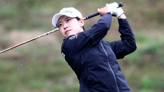 Min Ji Park tees off on the second hole during the first round of the 2021 BMW Ladies Championship