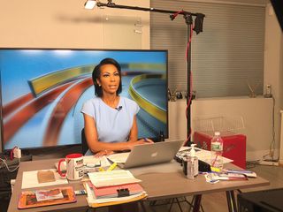 Harris Faulkner has been anchoring Outnumbered from a studio set up in her New Jersey home.