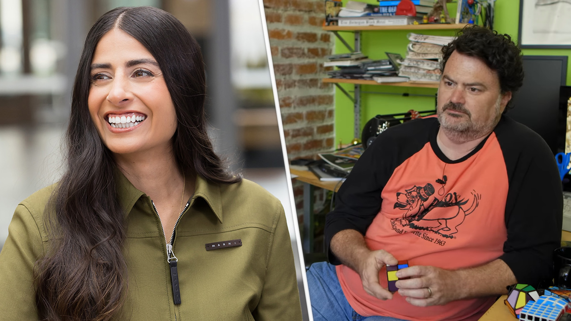 A split image showing Asha Sharma, CEO of Xbox at Microsoft, and Tim Schafer, founder of Double Fine.