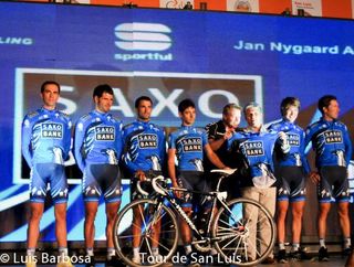 The Saxo Bank team, led by Alberto Contador