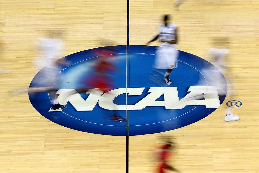 An NCAA basketball championship game.