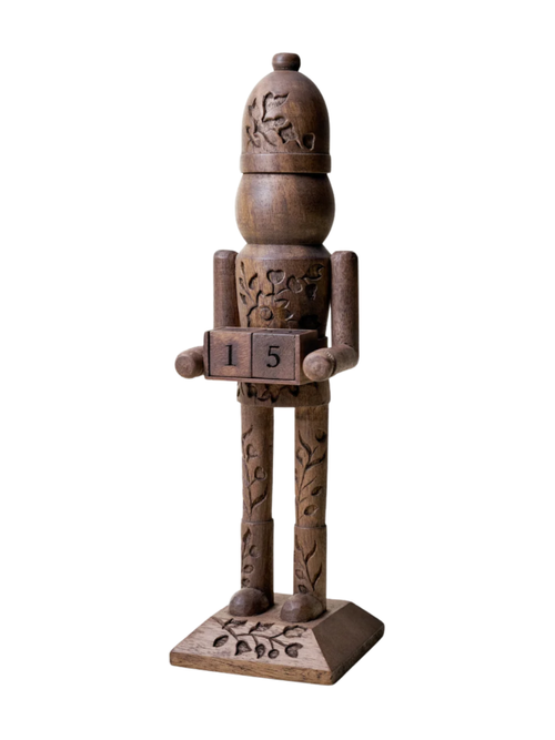 Heirloom Carved Wood Nutcracker Countdown