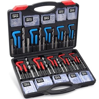 Kolvoii Helicoil Thread Repair Kit 320-Piece Metric Sae Heli Coil Thread Repair Kit With Hss Drill Bits Inserts Taps Break Off Tools, Universal Threaded Restorer Restoring Rethread