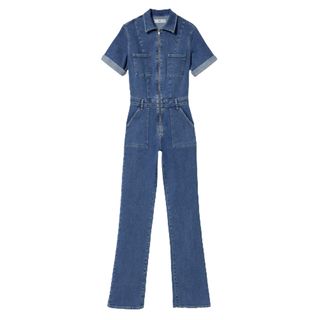 Mango Zip Denim Jumpsuit