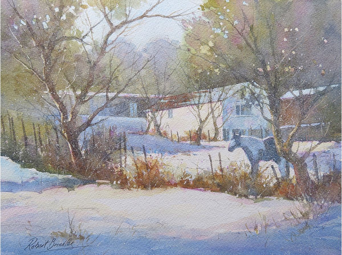 Watercolour snow painting