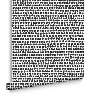 Graham & Brown Dots Black & White Wallpaper