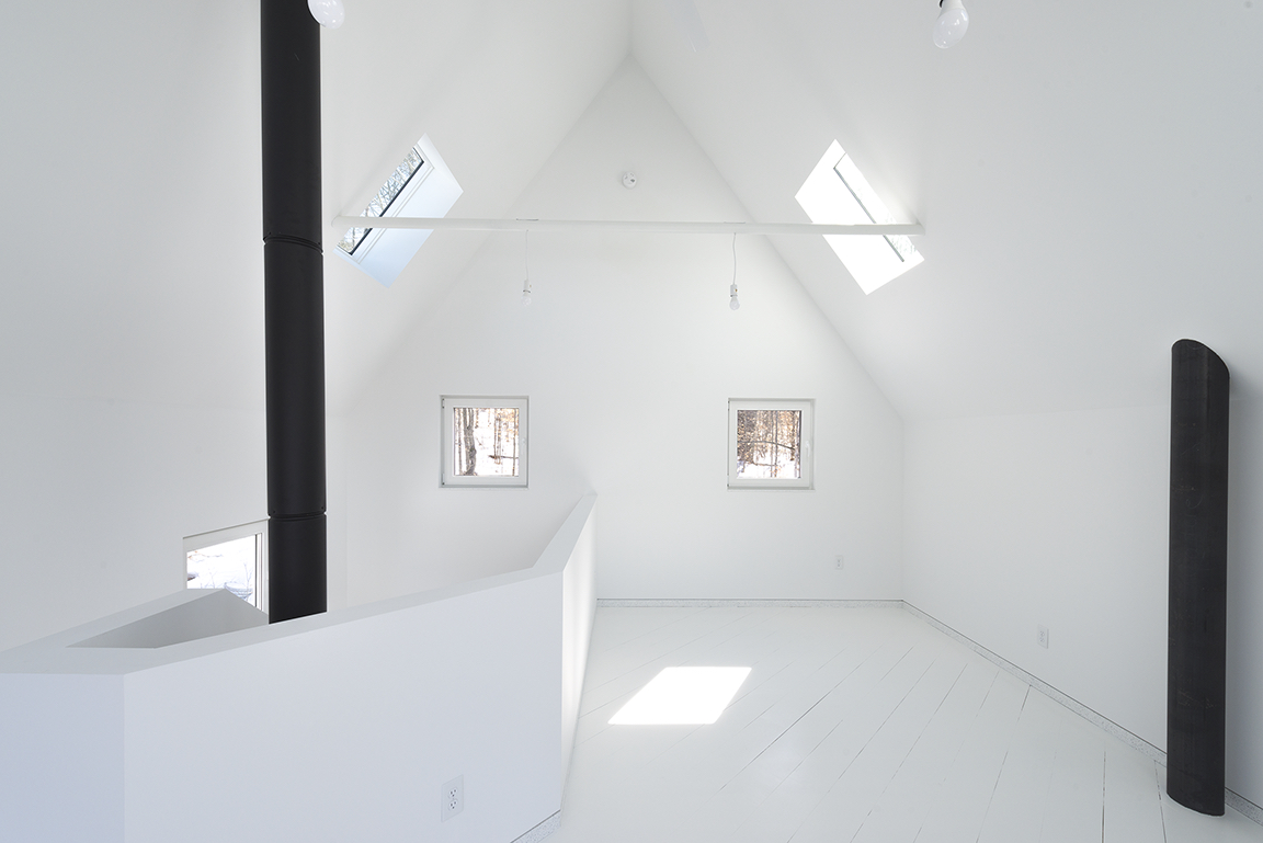 clean white interior in Vermont cabin