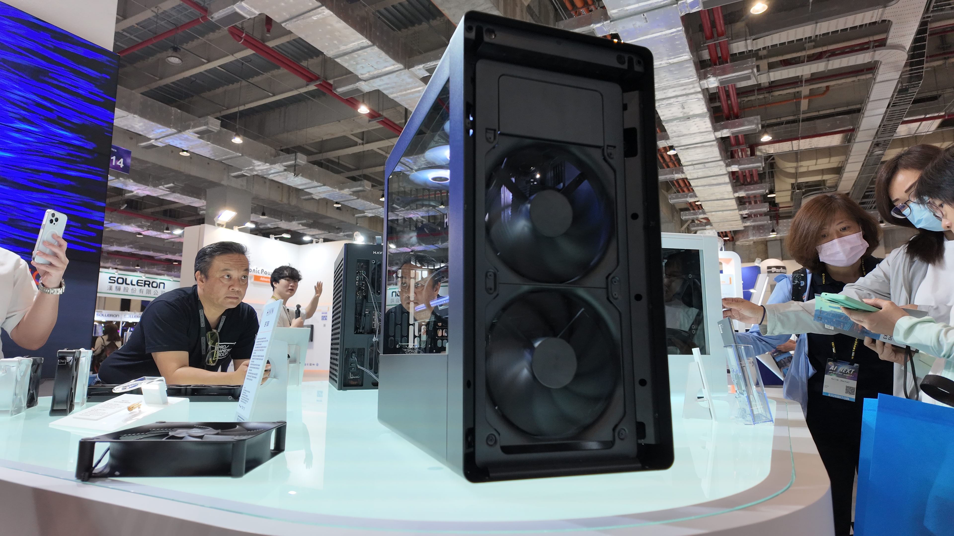 A Havn BF 360 case on display at Computex 2025, Taipei.