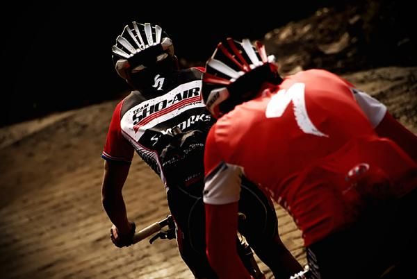 Two riders climb on stage 2
