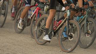 Ted Kind aboard a new Cannondale gravel bike at Unbound gravel