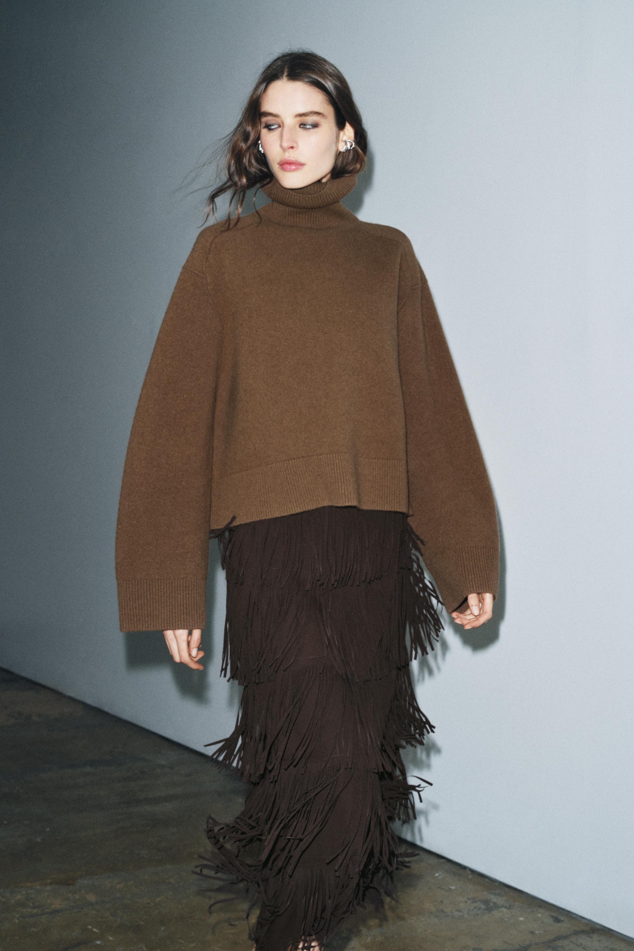 Zw Collection Fringed Pencil Skirt