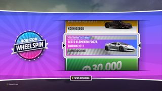 Forza Horizon 5 wheelspin reward lamborghini sesto elemento forza edition