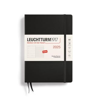 Leuchtturm1917 - Weekly Planner & Notebook 2025, Hardcover, Medium (a5), Black (jan 1 - Dec 31, 2025)