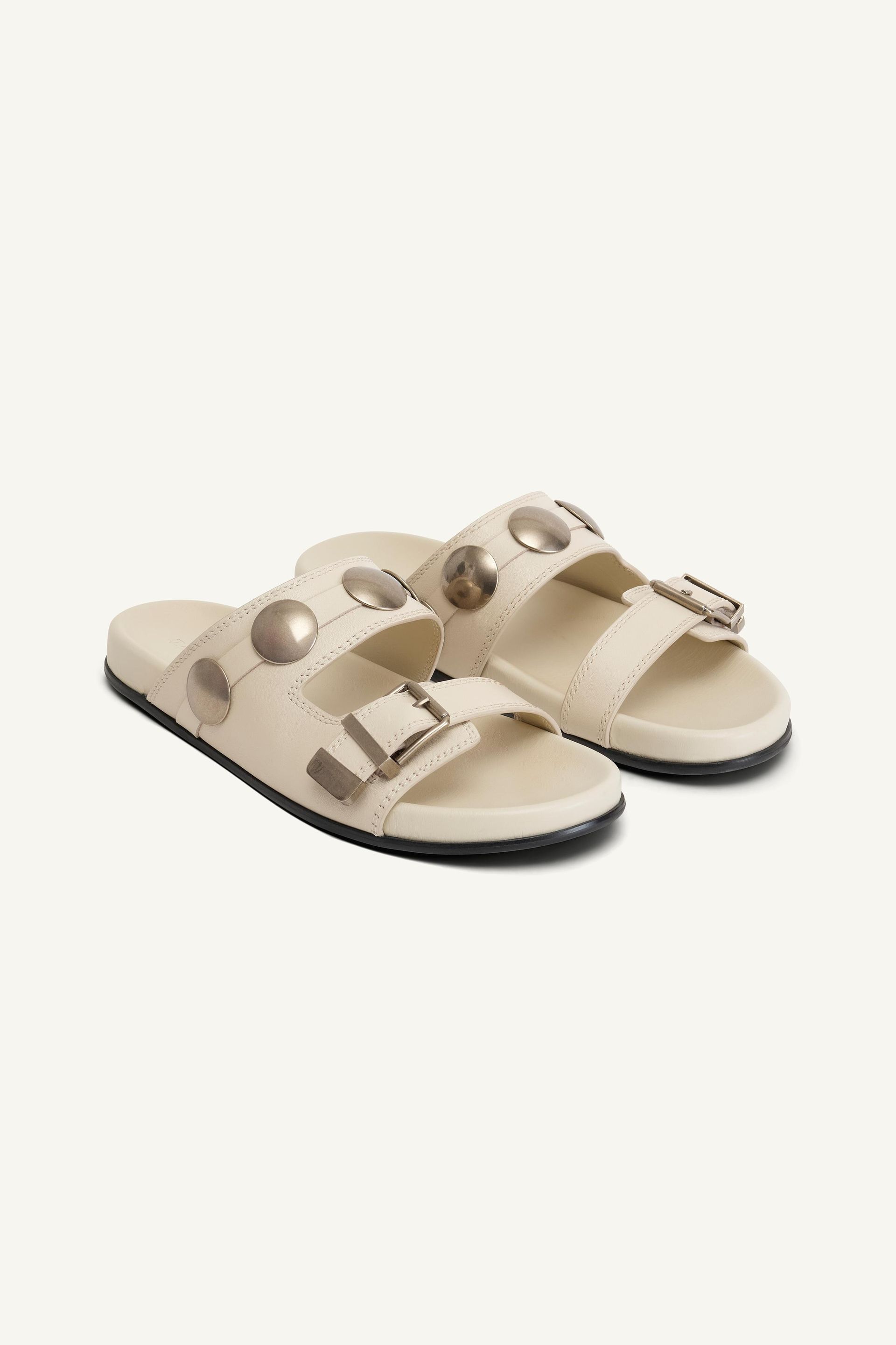 Lthr Studded Sandals 14