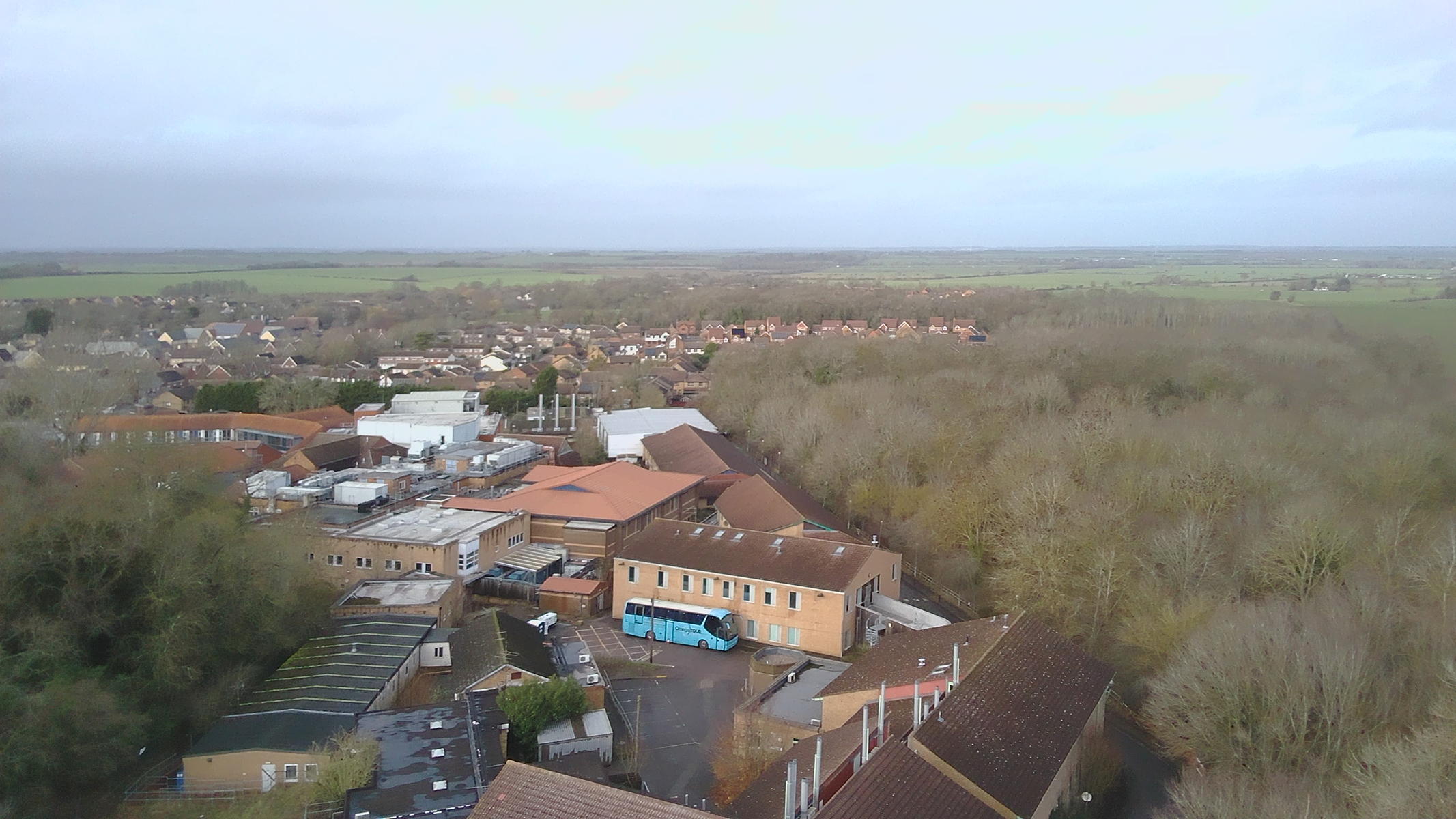 Photo of buildings taken with a V-Copter Falcon Mini