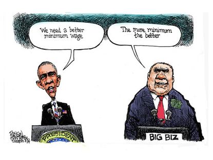 Obama cartoon minimum wage