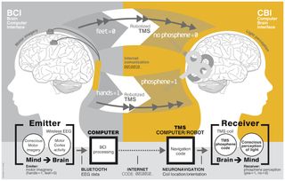 The brain-to-brain communication system.