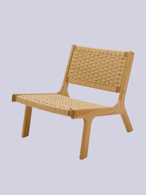 Faro Woven Paper Rope and Oak Accent Chair in Natural