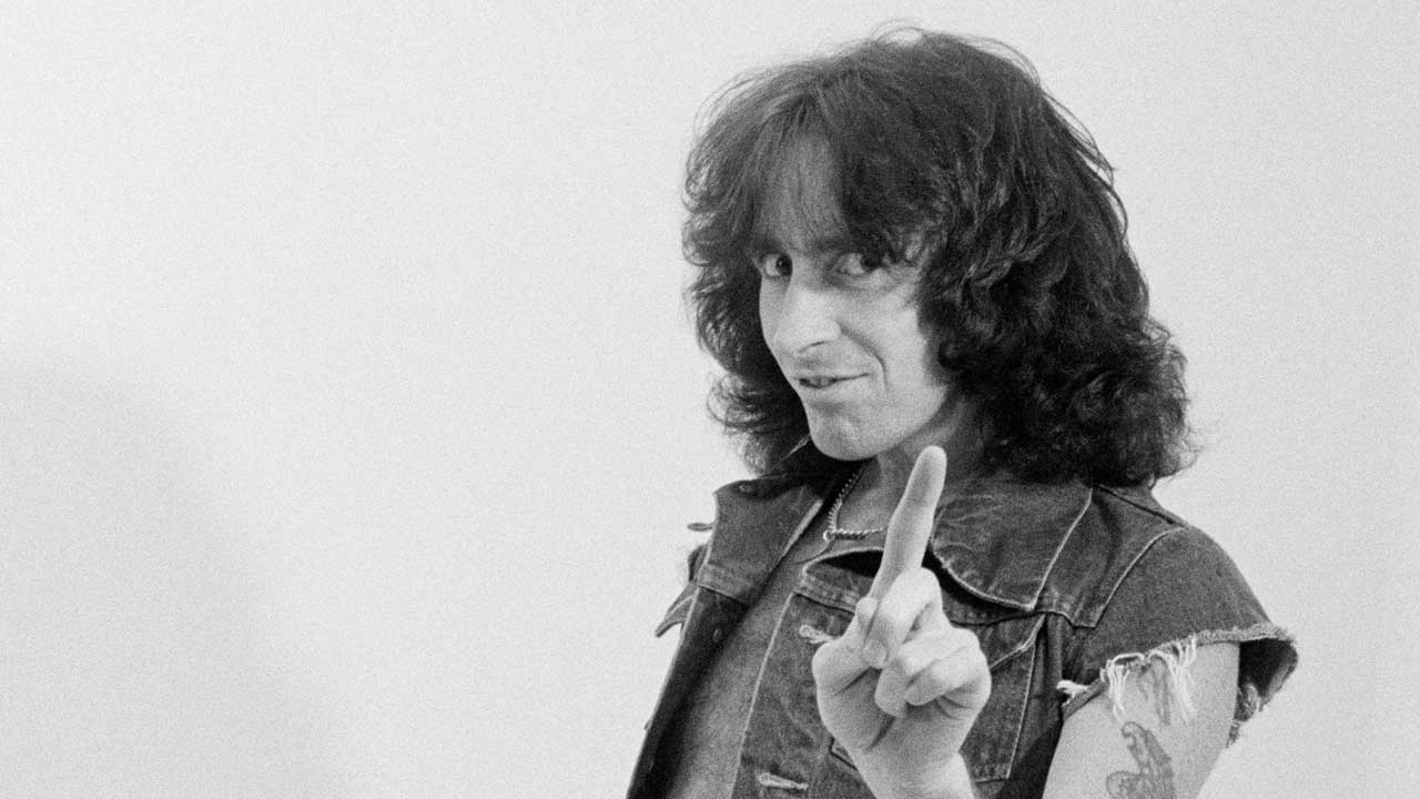 Bon Scott wagging his finger (studio portrait)