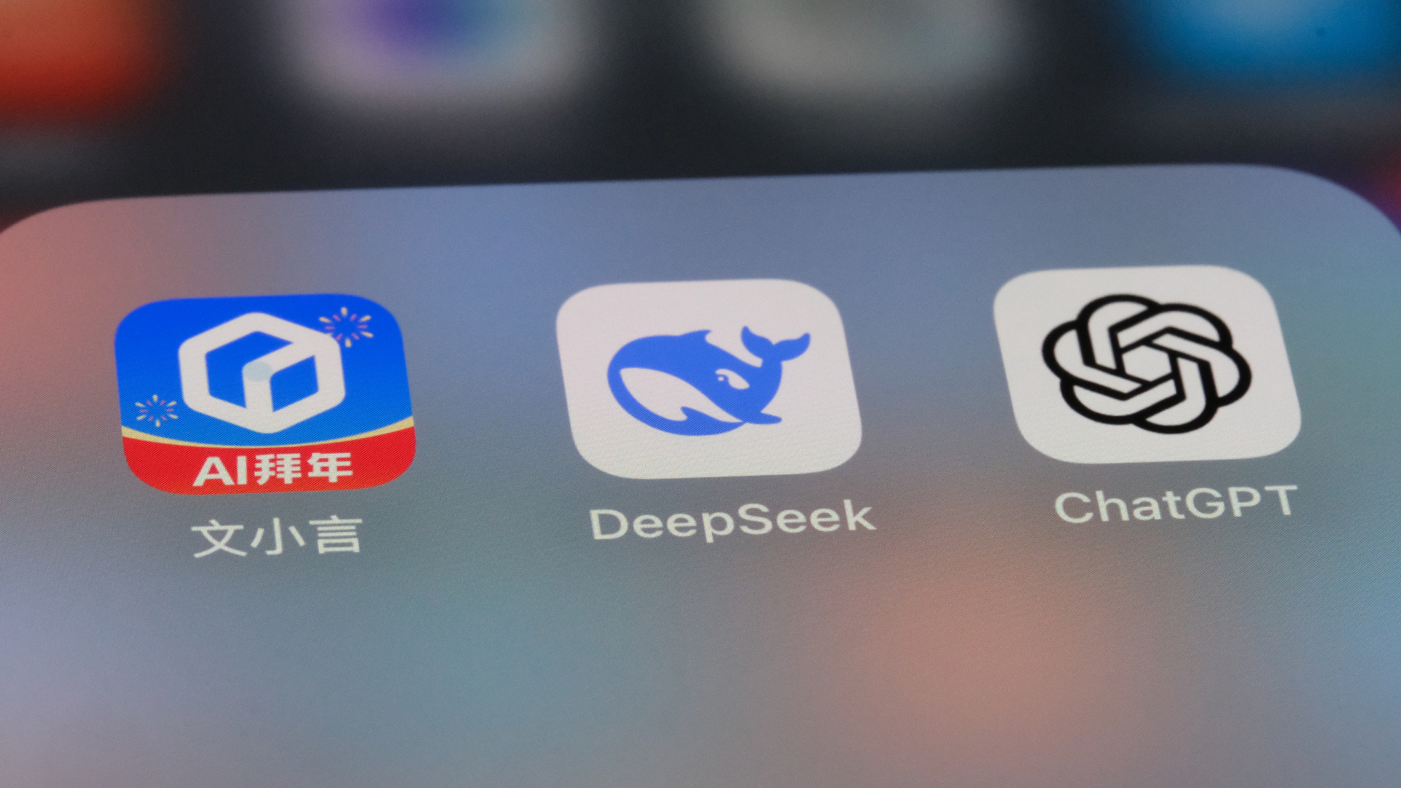Deepseek logo on an iPhone