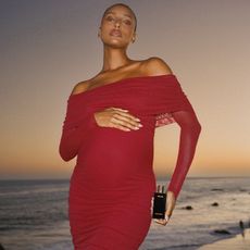 model jasmine tookes poses for bumpsuit x brunel shoot