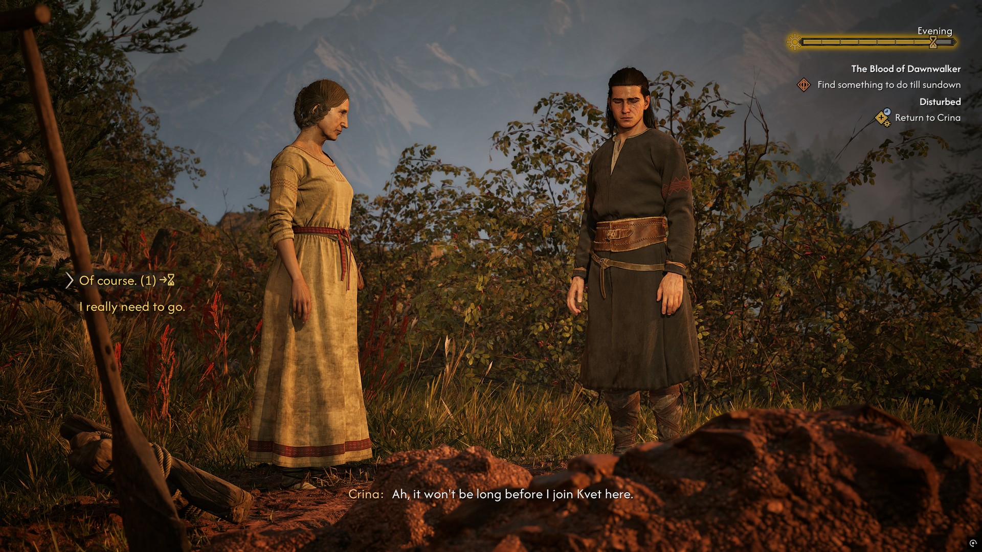Coen looks at the defiled grave of Crina's child in The Blood of Dawnwalker as he ponders whether to spend an hour helping her to re-bury the bones
