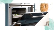 picture of open oven with vegetables cooking inside