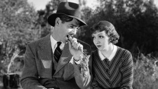 Clark Gable and Claudette Colbert in It Happened One Night.