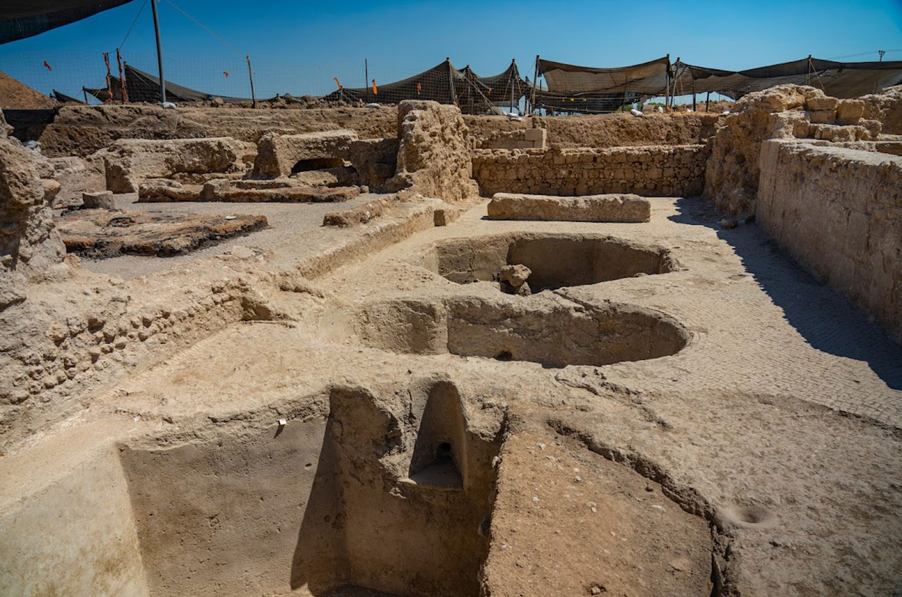 wine presses at a 1,500-year-old winery uncovered in Israel.