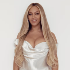 beyonce wears a white corset gown to announce cecred at ulta