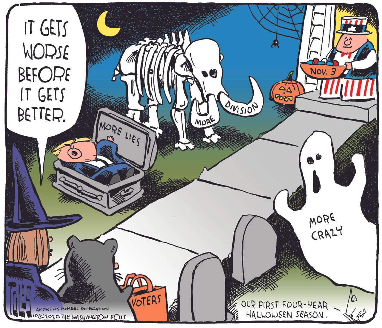 Political Cartoon Halloween Trump Election Day Voters More Division&amp;amp;nbsp;