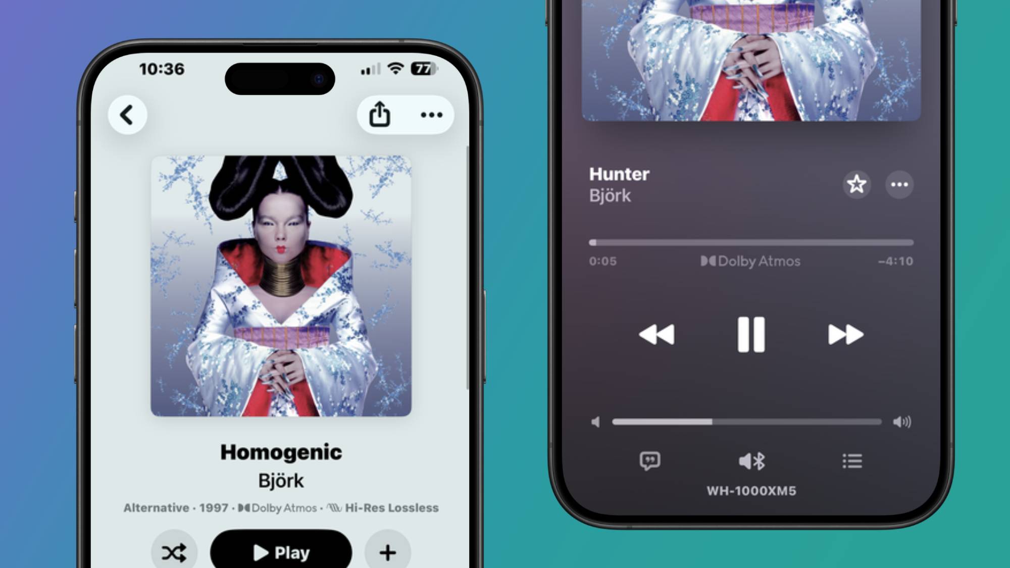 Bjork's Homogenic in Apple Music