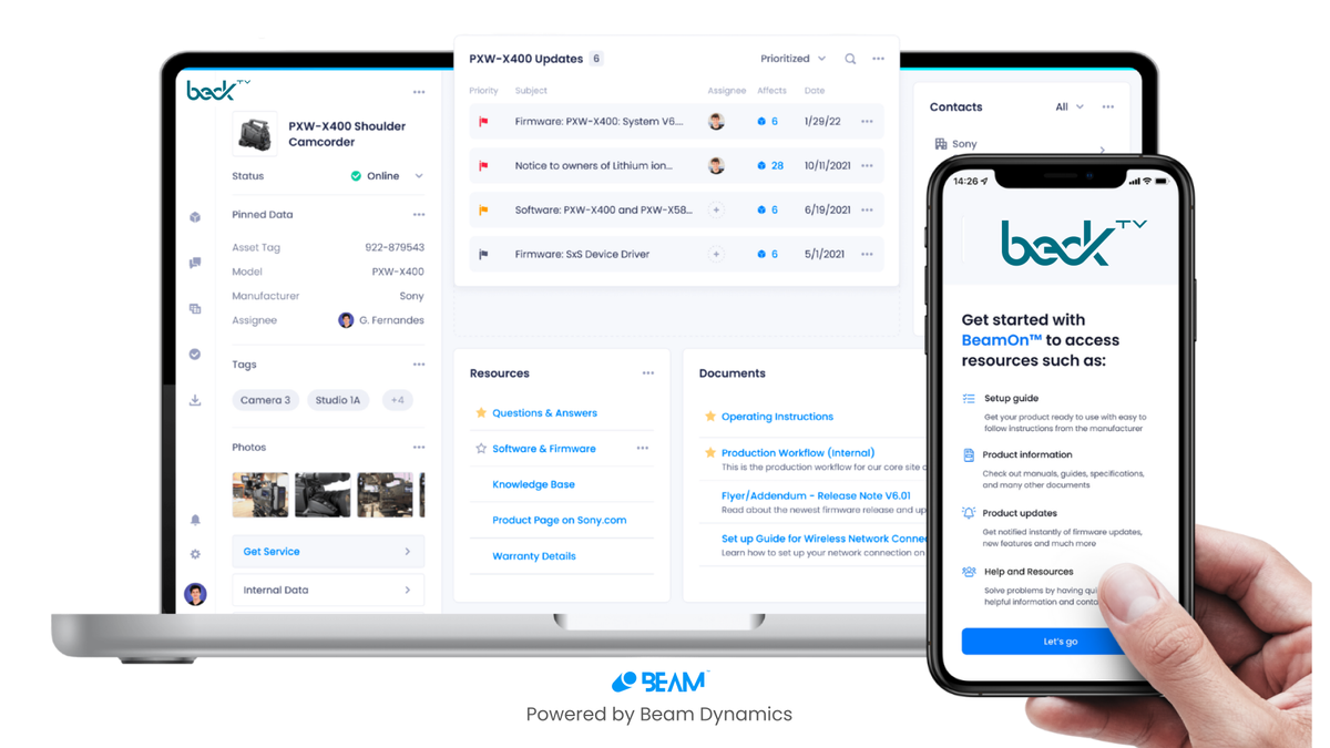 BeckTV and Beam Dynamics Asset Management Tools.