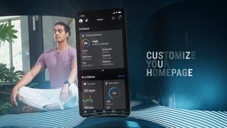 Screenshot from a press video from CES 2024 showing examples of what the new Garmin Connect app looks like