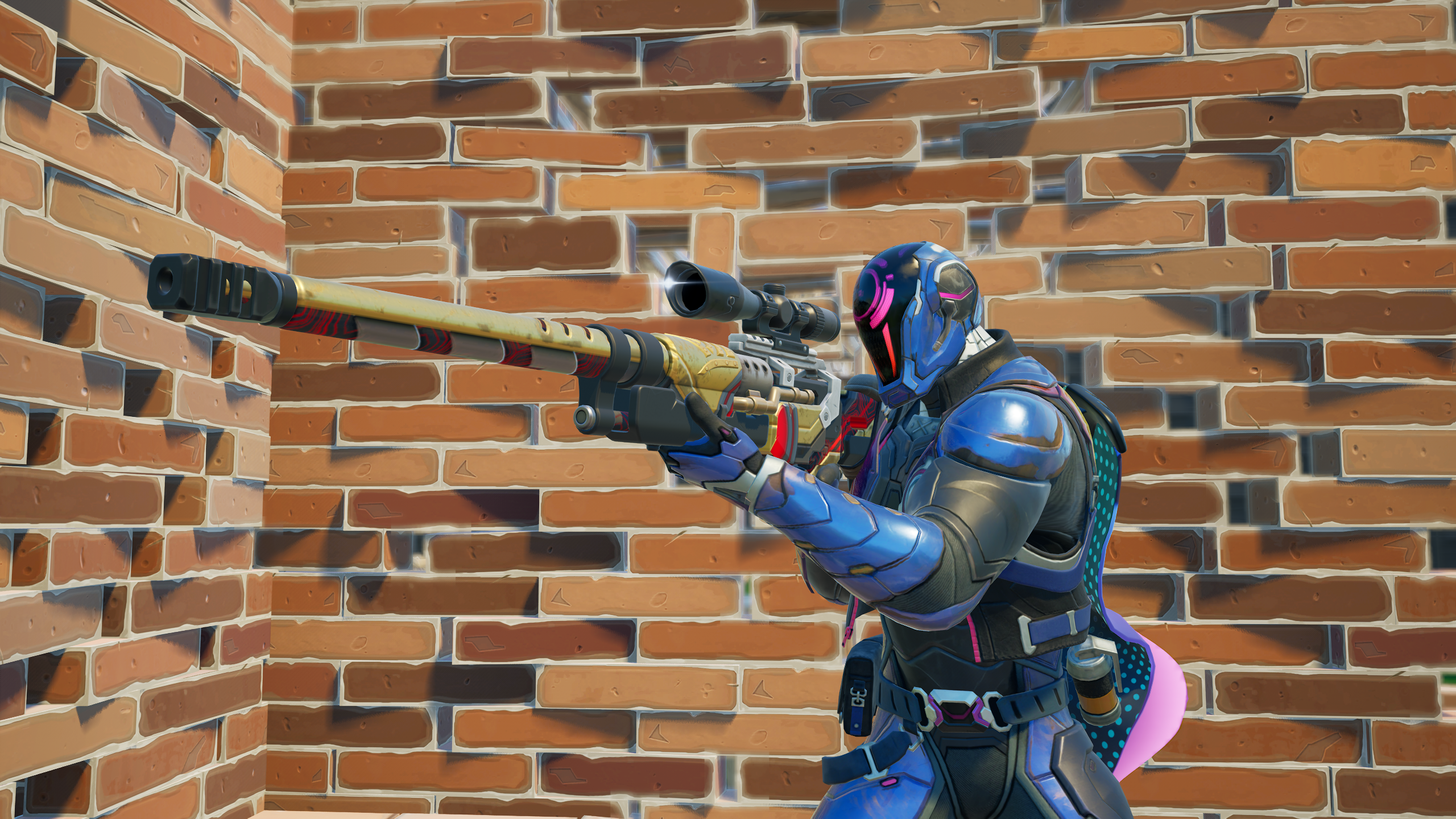 A Fortnite character wielding a tracking rifle,