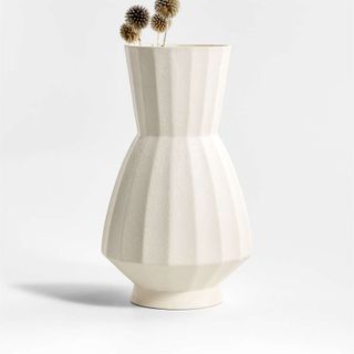 Warrick Ribbed White Vase