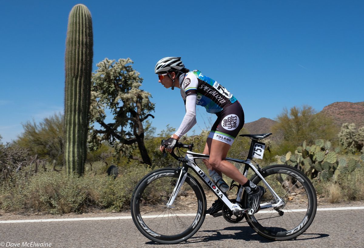 Carolyn Audilet starting her time trial
