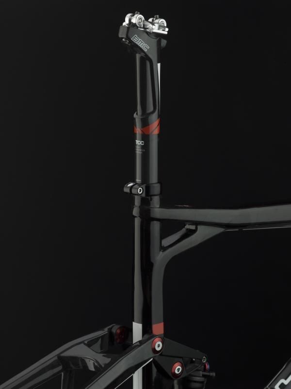The included two-bolt carbon seatpost will feature BMC's Tuned Compliance Concept shaping.