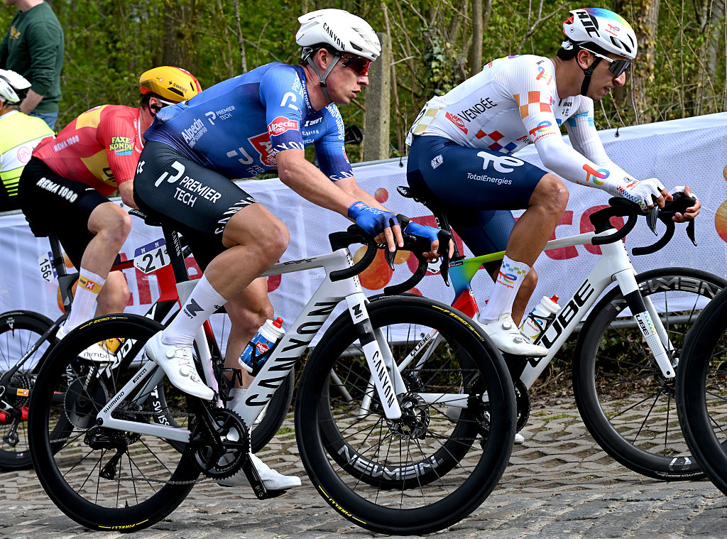 WAREGEM, BELGIUM - APRIL 01: Jasper Philipsen of Belgium and Team Alpecin-Premier Tech competes during the 80th Dwars Door Vlaanderen 2026 - Men&amp;apos;s Elite a 184.6km one day race from Roeselare to Waregem / #UCIWT / on April 01, 2026 in Waregem, Belgium. (Photo by Dario Belingheri/Getty Images)