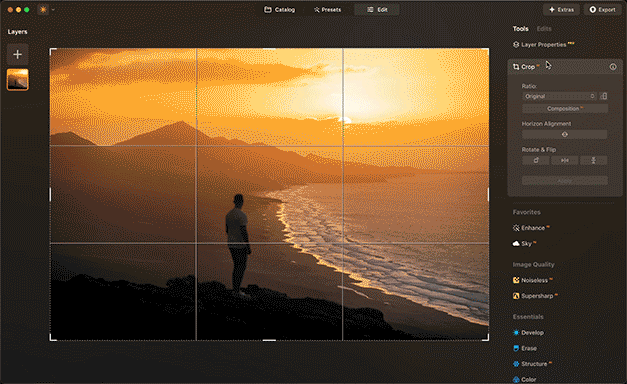 AI editing tools in Luminar Neo