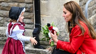 Catherine, Princess of Wales meets two-year-old fan as she leaves St Thomas Church