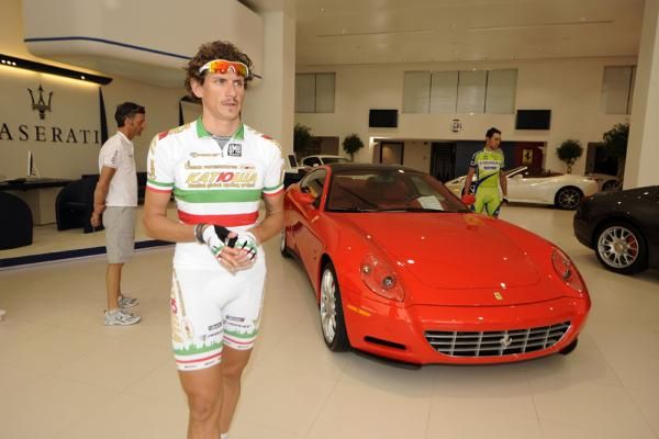 Pozzato is known for his love of fast cars but he can ride fast too