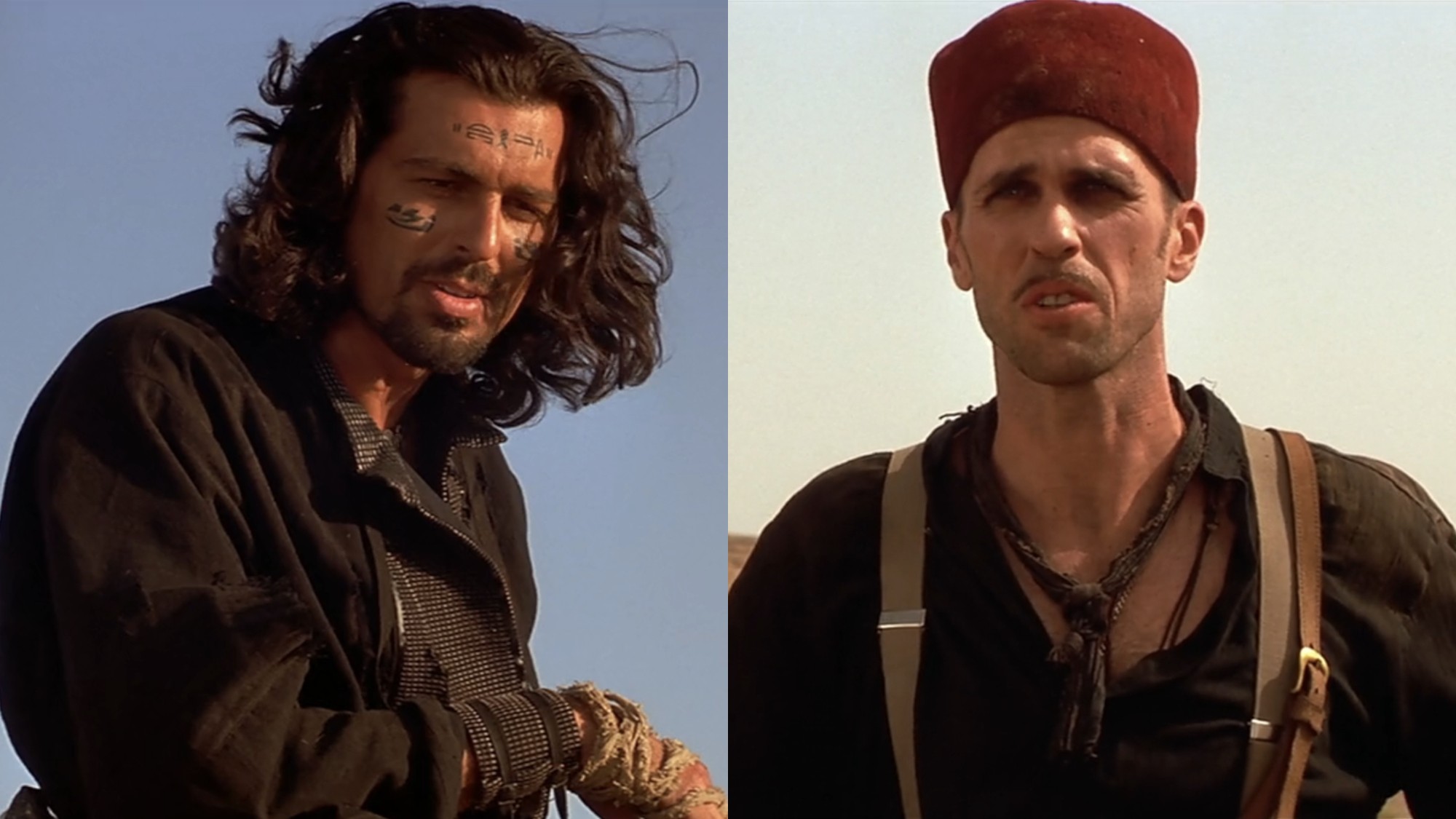 Ardeth Bay (Oded Fehr) and Beni Gabor (Kevin J. O'Connor) star in The Mummy.