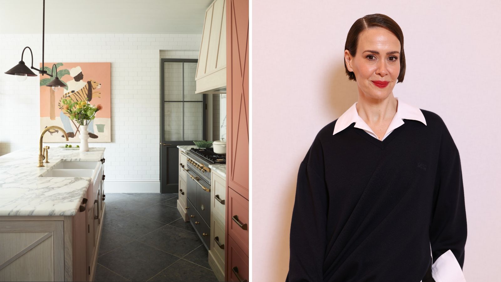 Statement Art Creates a 'Gallery Moment' in Sarah Paulson's Tiny Kitchen – it's an Inspired and Transformative Addition