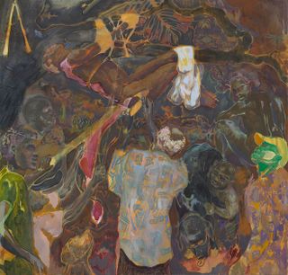 Michael Armitage, The Flaying of Marsyas, 2017. © Michael Armitage. Photo © White Cube (Ben Westoby). Courtesy of the Artist and White Cube.